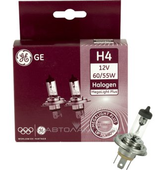 H4 12V- 60/55W (P43t) ( +60% �����) Megalight Plus (�.��.2��.) 91618 (50440MPU) 50440MPU (��.2)